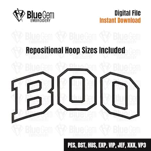 Boo Applikation Stickmuster: Halloween Stickdatei