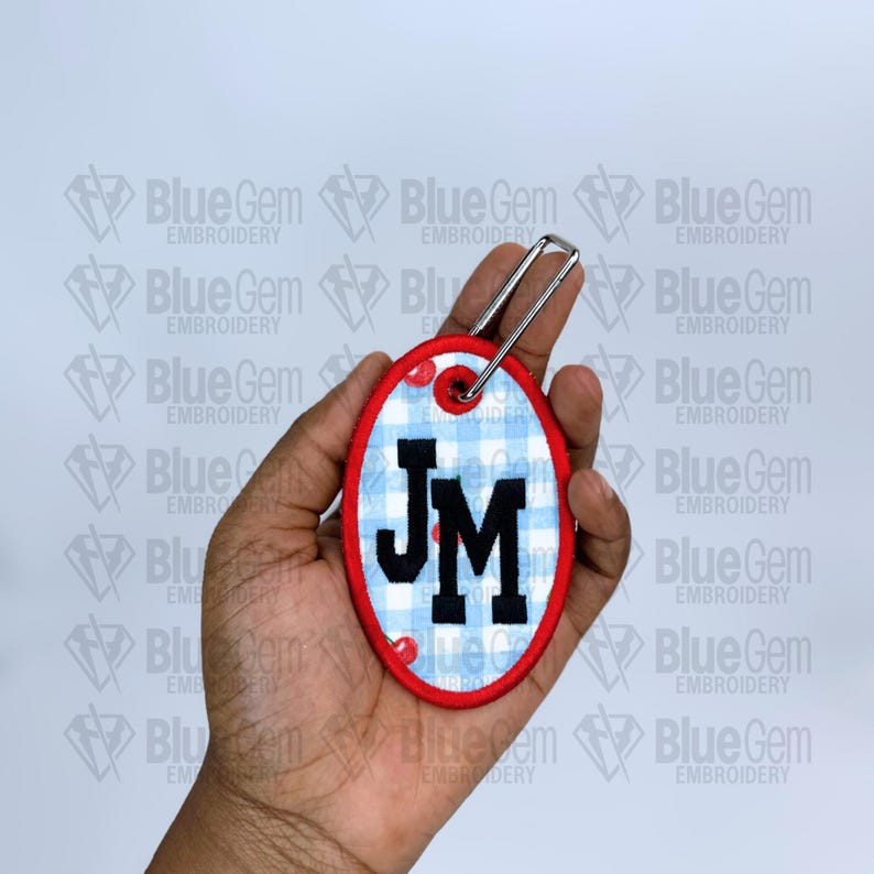 In-The-Hoop Bag Tags Embroidery Design – Applique Luggage Charm (Instant Download)
