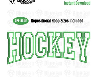 Disegno da ricamo per applicazione hockey: arcuato (download immediato)