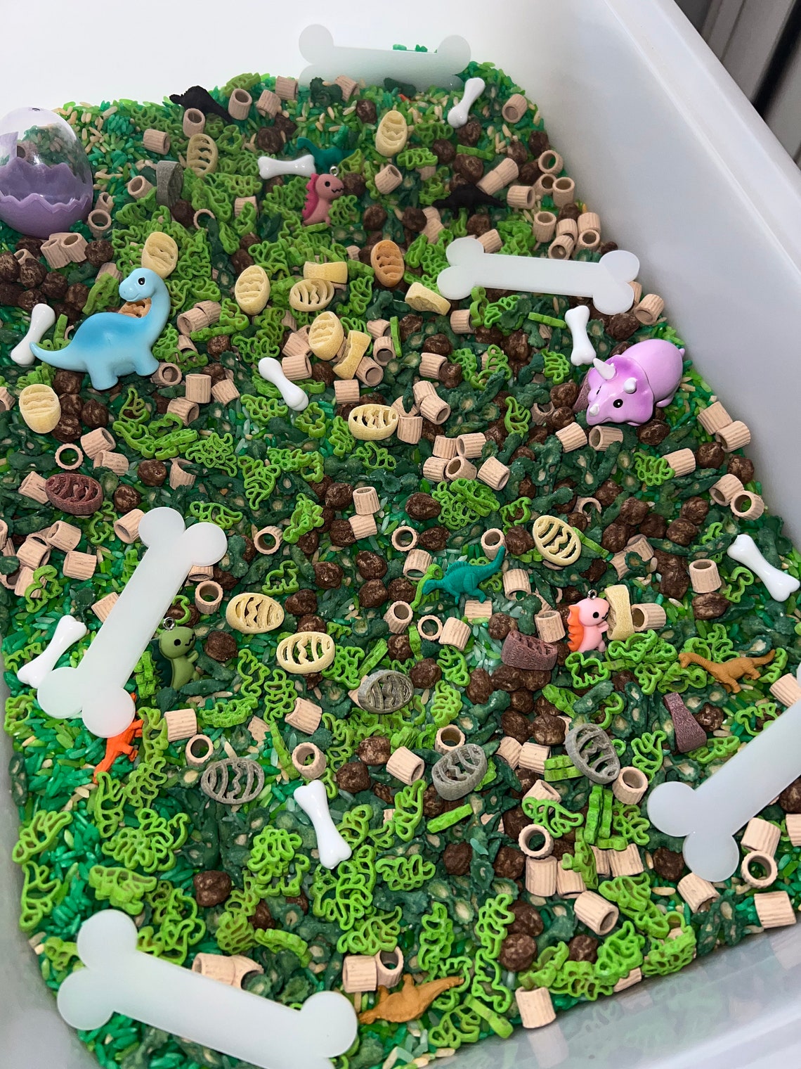 Dinosaur Sensory Rice Filler - Pasta Sensory Filler - Dinosaur Sensory ...