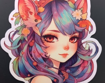 Anime girl sticker