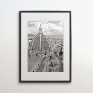 Florence, Italy, Duomo Cathedral, Instant Download, Black White Photography, Wall Art, Travel Poster, Italy Art Print, Old City