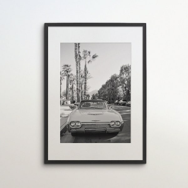 Palm Springs, California, United States, Instant Download, Black White Photography, Wall Art, Travel Poster, USA Art Print, Vintage Car