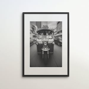 Tuk Tuk, Bangkok, Thailand, Instant Download, Black White Photography, Wall Art, Travel Poster, Street Art Print