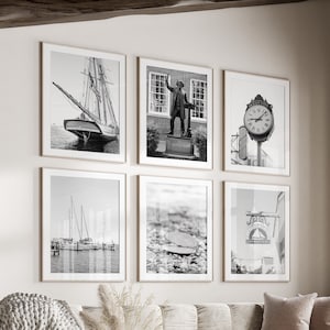 Maryland State schwarz weiß Wand Kunst Set von 6, Maryland MD Drucke, Sofort Download, Galerie Wand Set, Annapolis, Maritime Poster
