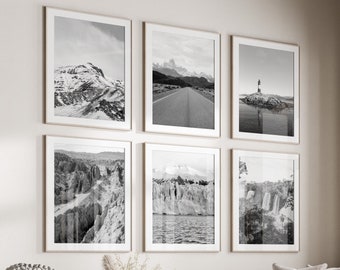 Argentina Black & White Wall Art Set of 6, Argentina Prints, Instant Download, Gallery Wall Set, South America Posters, Andes Mountains
