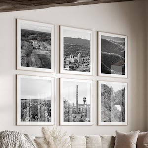 Virginia State Black & White Wall Art Set of 6, Virginia Prints, Instant Download, Gallery Wall Set, United States VA State, Richmond