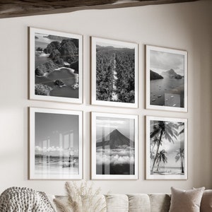 Philippines Black & White Wall Art Set of 6, Philippines Prints, Instant Download, Gallery Wall Set, Palawan Posters, Travel Photography