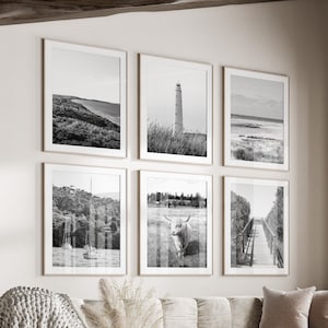 Tasmania Black & White Wall Art Set of 6, Australia Prints, Instant Download, Gallery Wall Set, Tasmania Posters, Travel Photography