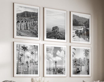 Sri Lanka Black & White Wall Art Set of 6, Sri Lanka Prints, Instant Download, Gallery Wall Set, Sri Lanka Posters, Travel Photography