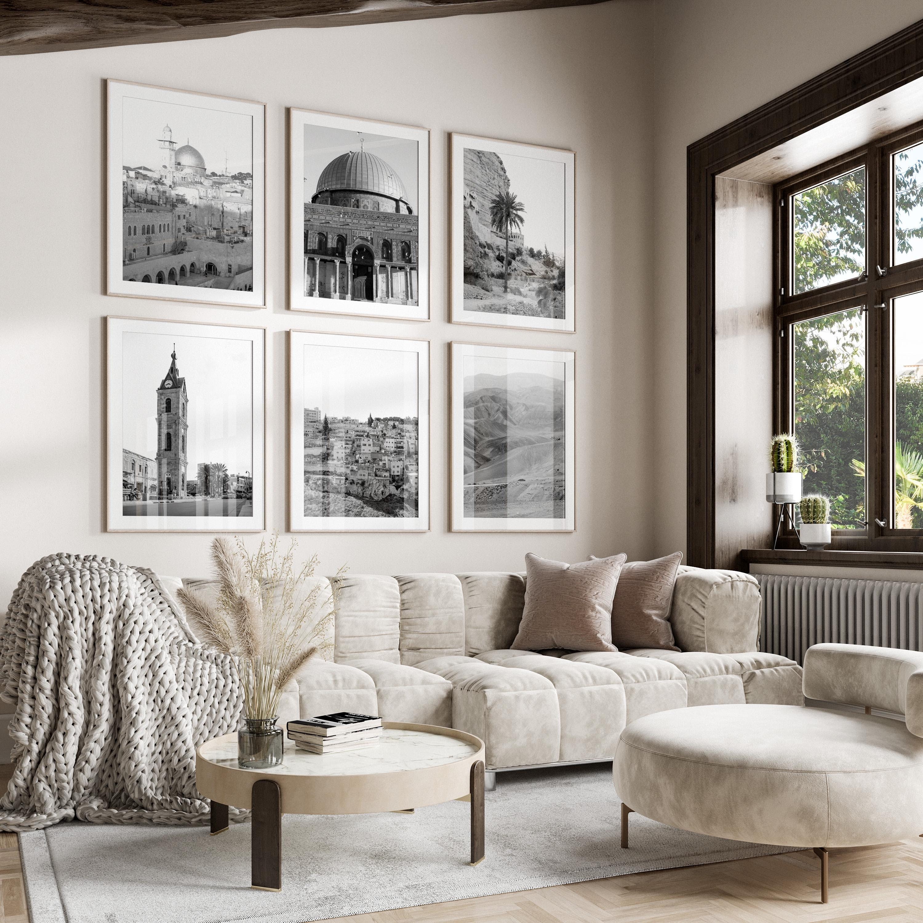 Palestine Black & White Wall Art Set of 6, Palestine Prints, Instant Download, Gallery Wall Set, Palestine Posters, Middle East