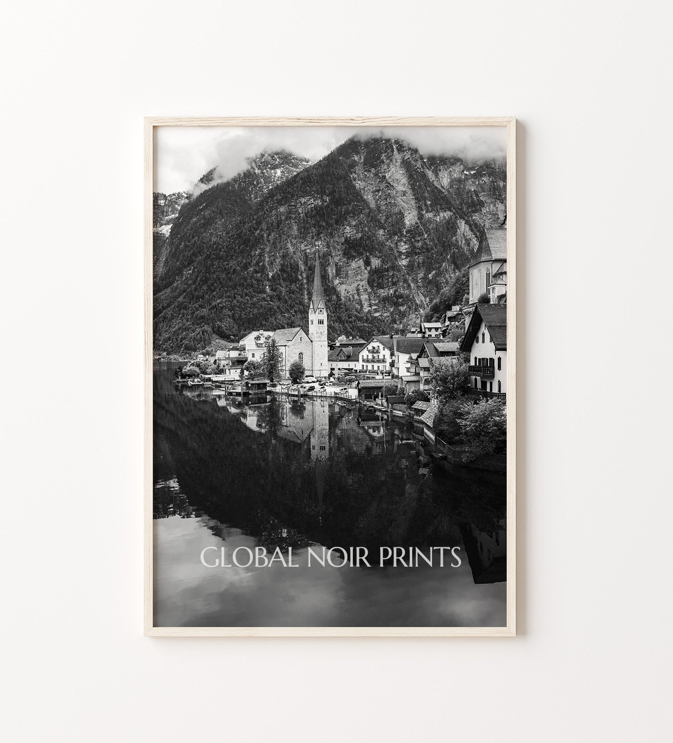 Hallstatt, Austria, Old Town, Instant Download, Black White Photography ...