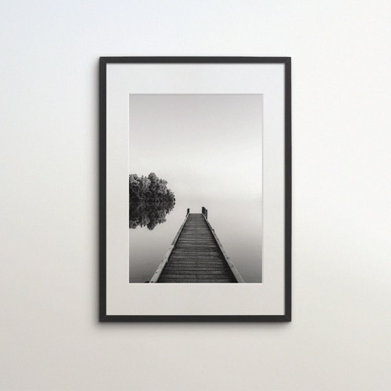 New Zealand, Lake, South Island, Instant Download, Black White Photography, Wall Art, Travel Poster, New Zealand Art Print, Lakeside