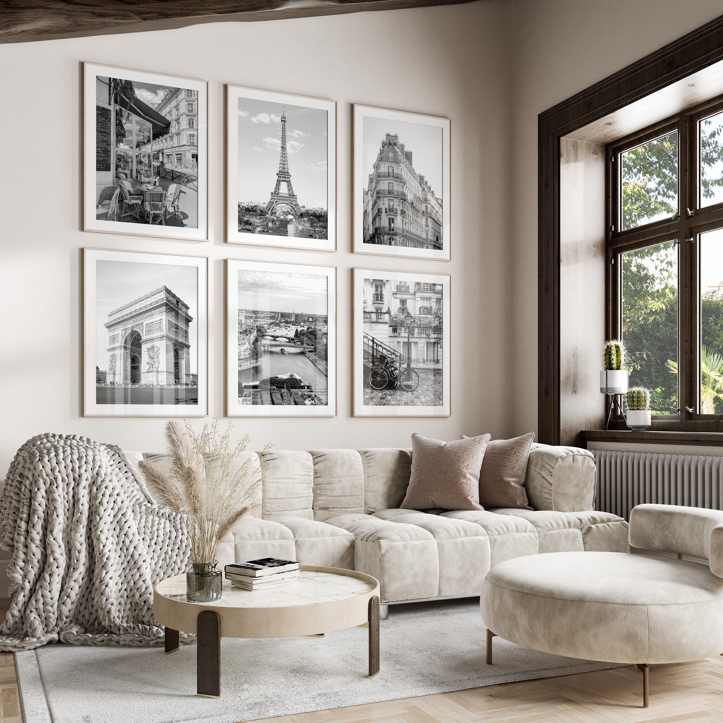 Paris France Black & White Wall Art Set of 6, Paris City Prints ...