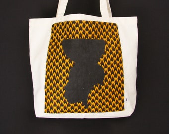 African Print Hand Painted Zungueira Logo Bag