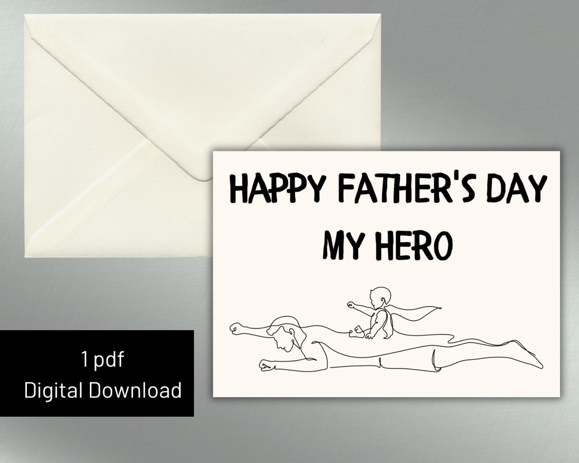 Happy Father's Day Printable Card Instant Download PDF Father's Day ...