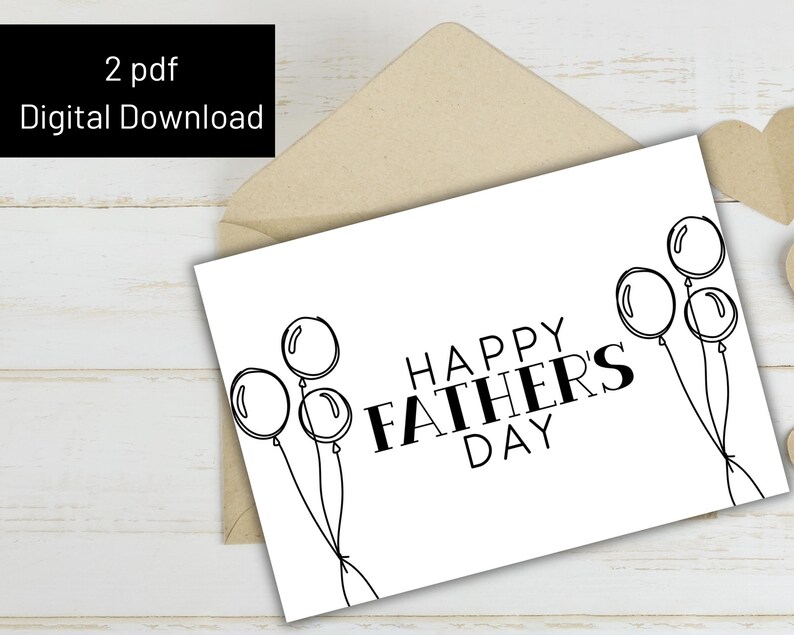 Happy Father's Day Printable Card Instant Download PDF - Etsy