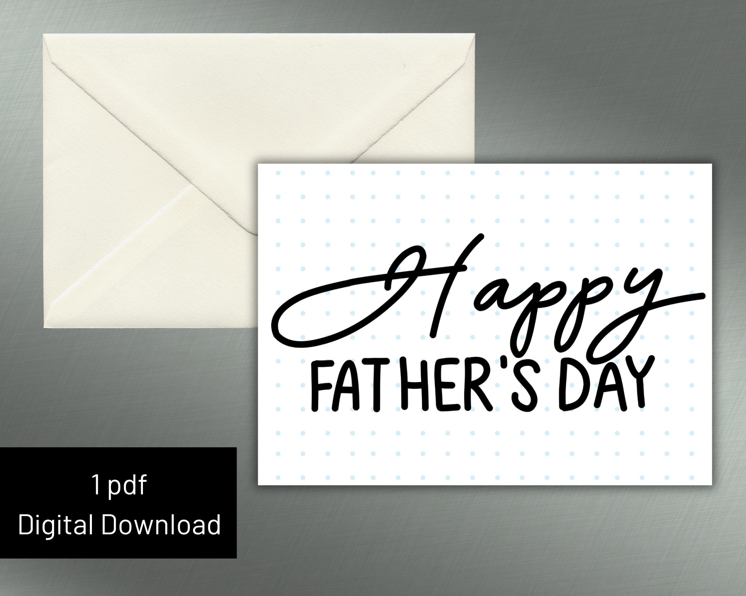 Happy Father's Day Printable Card Instant Download PDF - Etsy