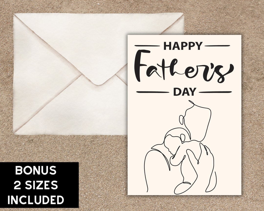 Happy Father's Day Printable Card Instant Download PDF Father's Day ...