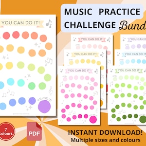 Music Practice Challenge Bundle Music Practice Reward Tracker for Kids Music Practice Student Chart Download Music Teacher Fun Practice