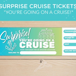 Surprise Cruise Ticket Reveal Gift Boarding Pass Digital Printable Cruise Gift Surprise Cruise Ticket Reveal Printable Editable Cruise Gift