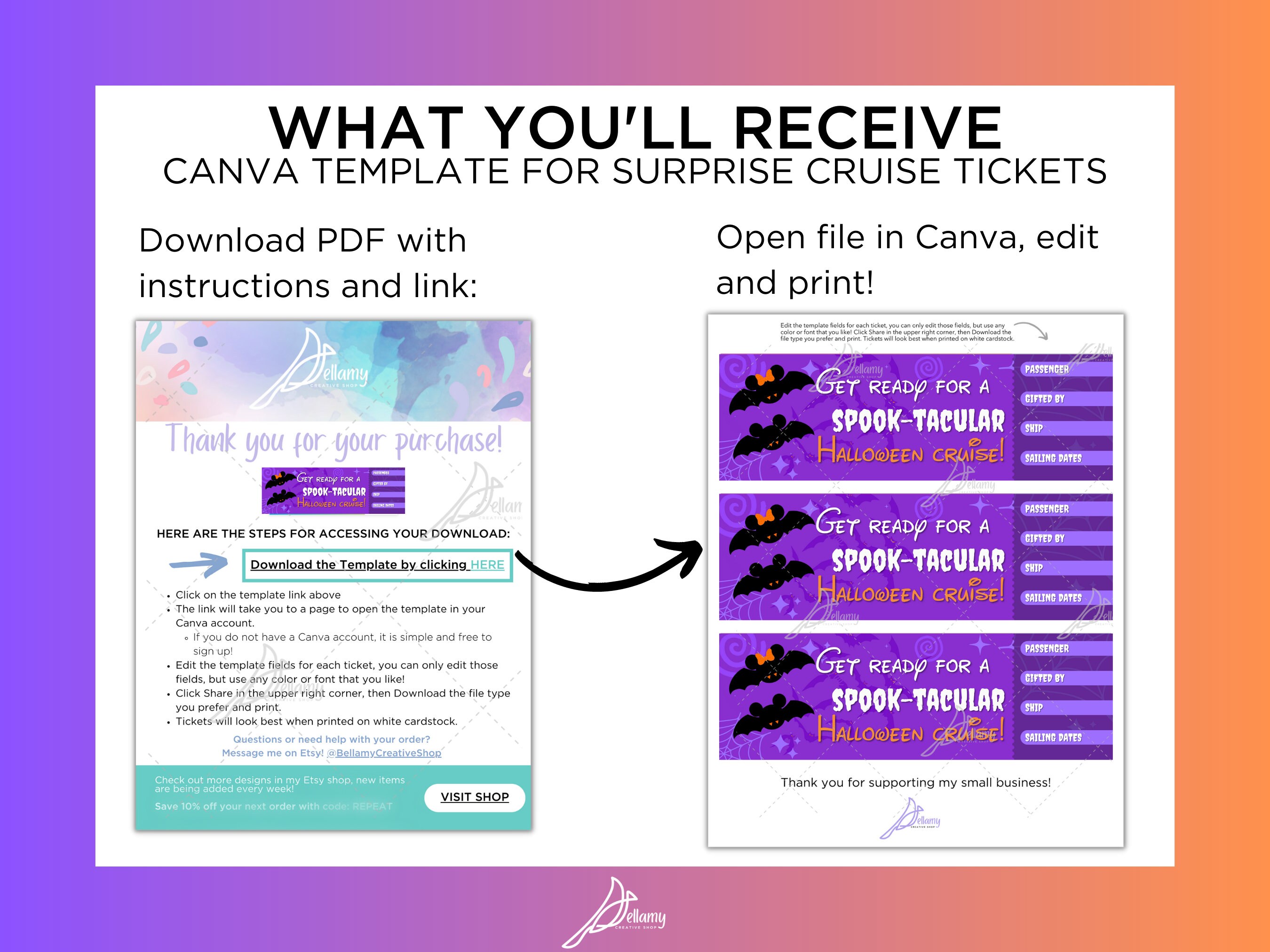 Surprise Cruise Ticket Halloween on the High Seas Printable Surprise ...