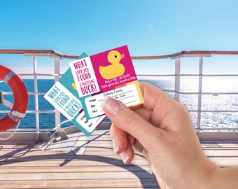 Étiquettes Cruise Duck : cartes imprimables de recherche de canard carré (téléchargement numérique)