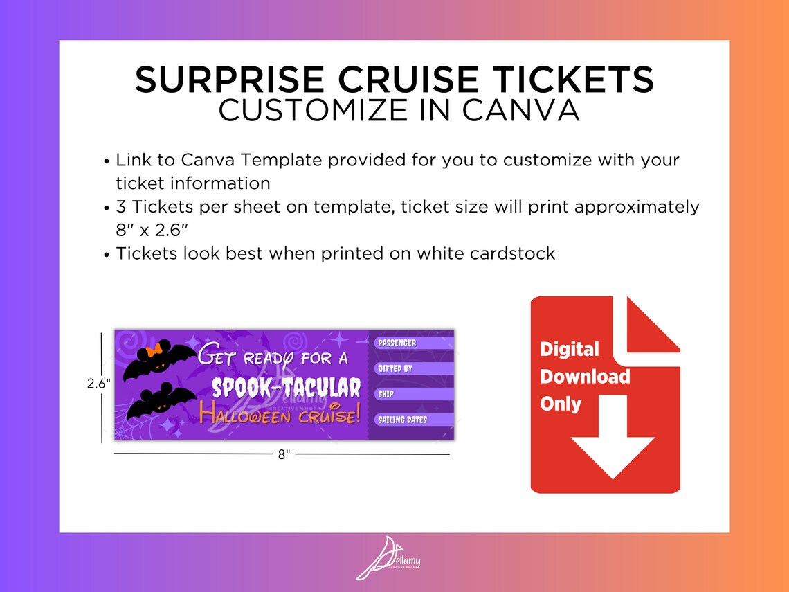 Surprise Cruise Ticket Halloween on the High Seas Printable Surprise ...