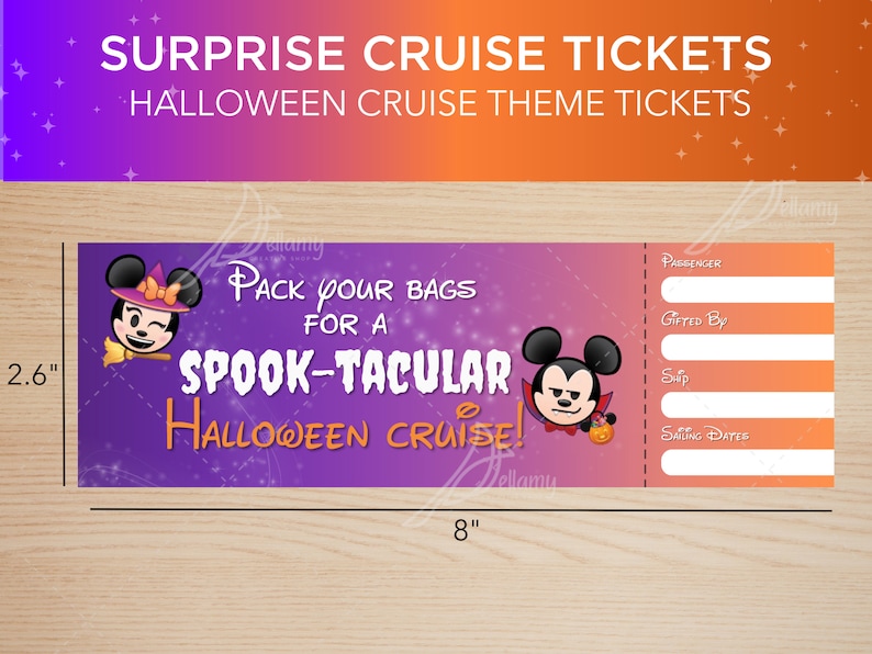 Surprise Cruise Ticket Halloween on the High Seas Mickey Minnie ...