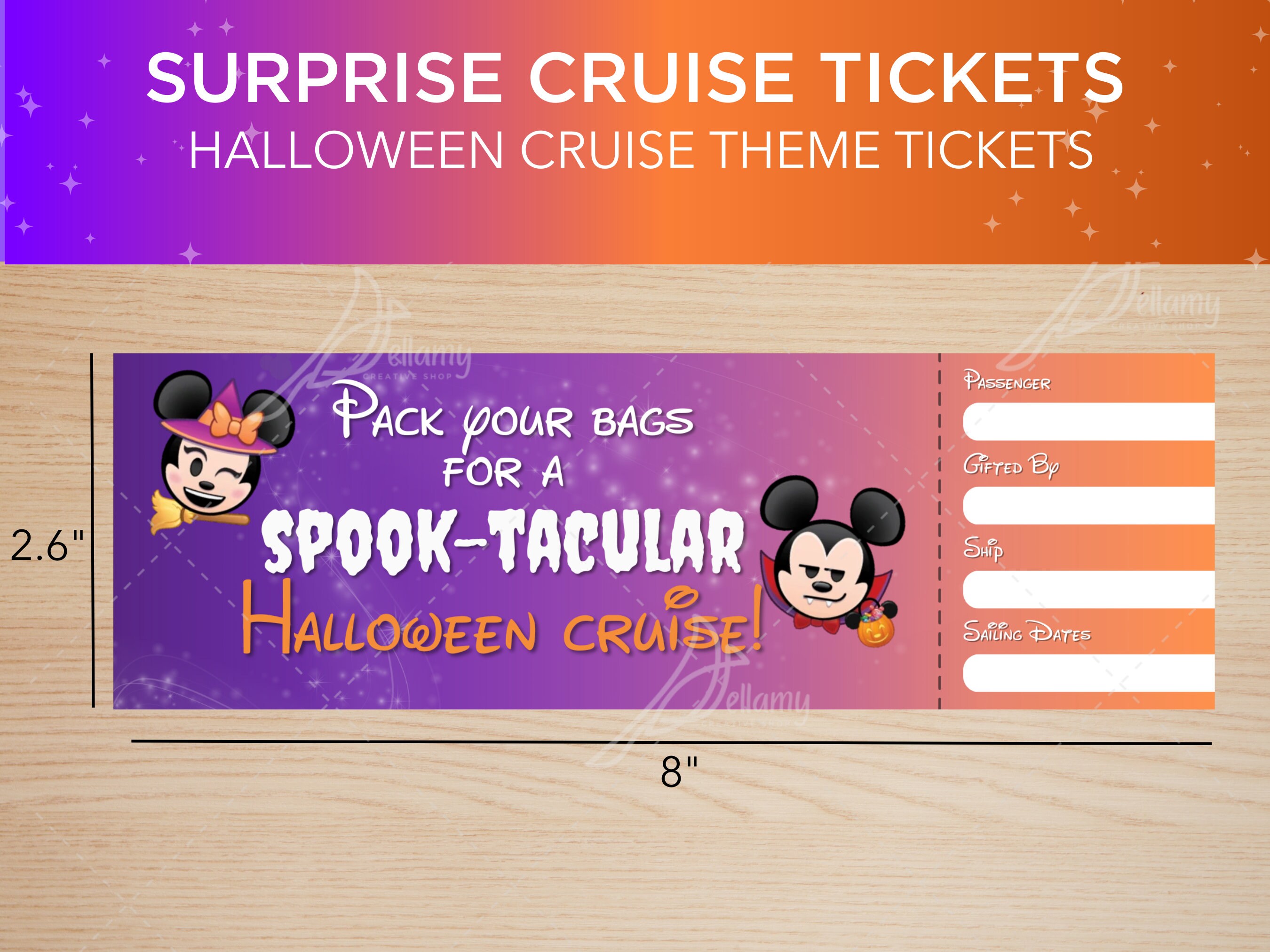 Surprise Cruise Ticket Halloween on the High Seas Mickey Minnie ...