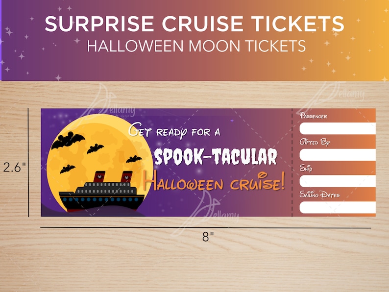 Surprise Cruise Ticket Halloween on the High Seas Spooky Printable ...