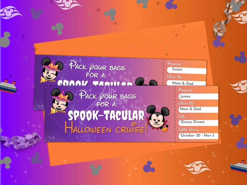 Surprise Cruise Ticket Halloween on the High Seas Mickey Minnie ...