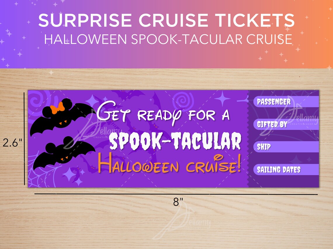 Surprise Cruise Ticket Halloween on the High Seas Printable Surprise ...