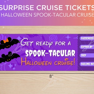 Surprise Cruise Ticket Halloween on the High Seas Printable Surprise Boarding Pass Cruise Ticket Reveal DCL Edit in Canva Digital Download