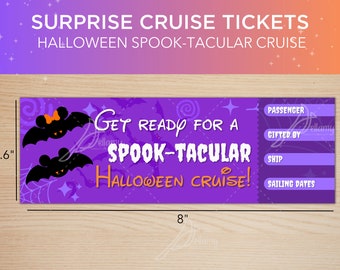Halloween Cruise Ticket, Surprise Reveal Boarding Pass (Digital Download)