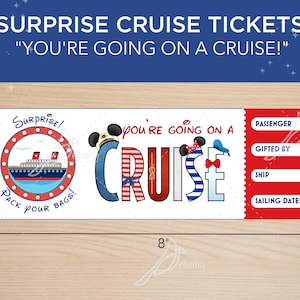 Révélation de billet de croisière surprise Carte d'embarquement de bateau de souris Cadeau de croisière imprimable numérique Révélation de billet de croisière surprise Téléchargement DCL