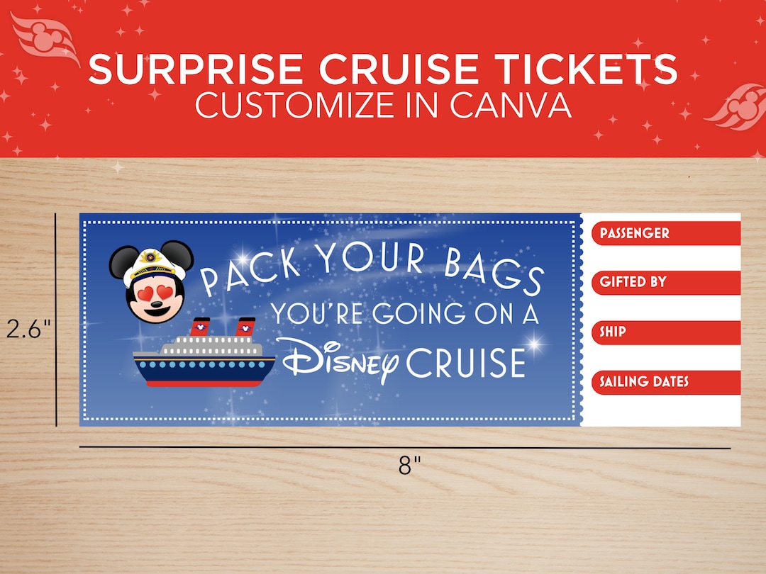 Disney Cruise Surprise Tickets Printable Cruise Gift Surprise DCL ...