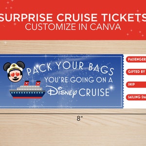 Disney Cruise Surprise Tickets Printable Cruise Gift Surprise DCL Birthday Cruise Gift Holiday Cruise Gift Christmas Surprise Boarding Pass