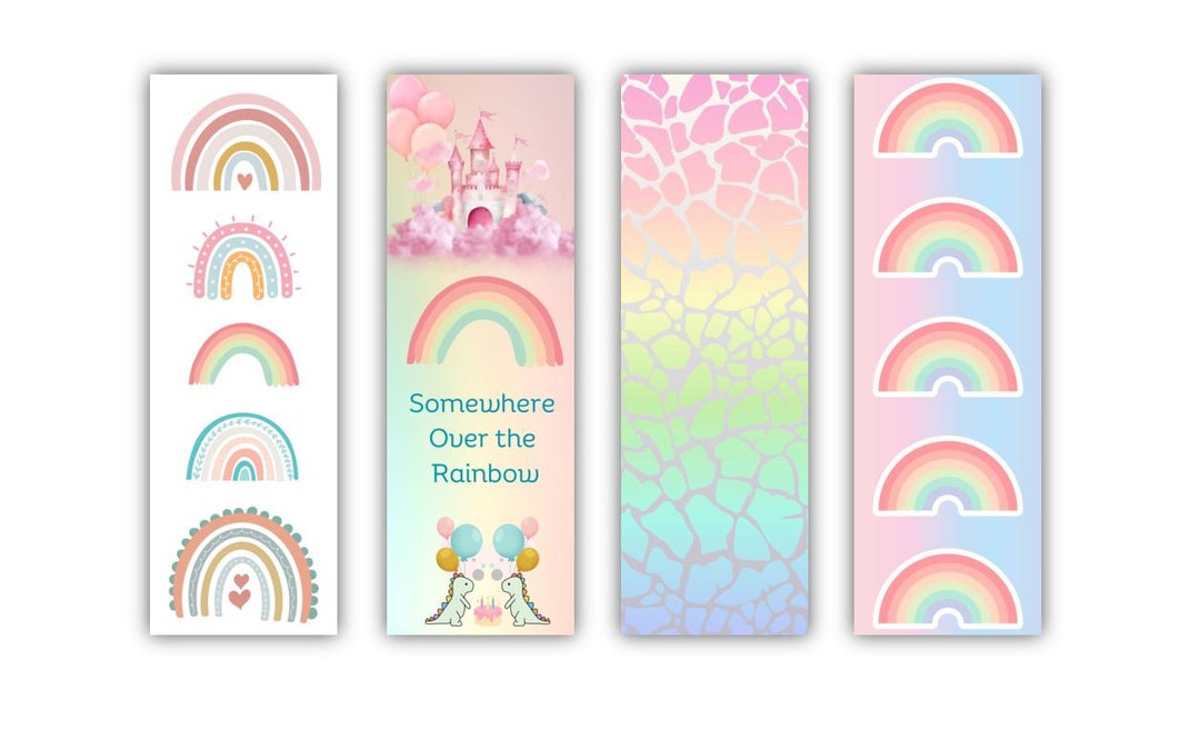 4 Printable Rainbow Themed Bookmarks Printable Bookmarks - Etsy
