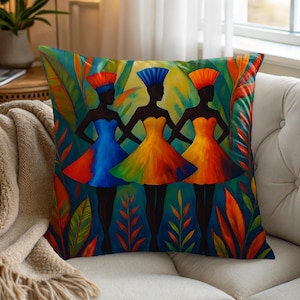 Lebendige afrikanische Frauen Dekokissen - Kulturelle Kunst Wohnkultur