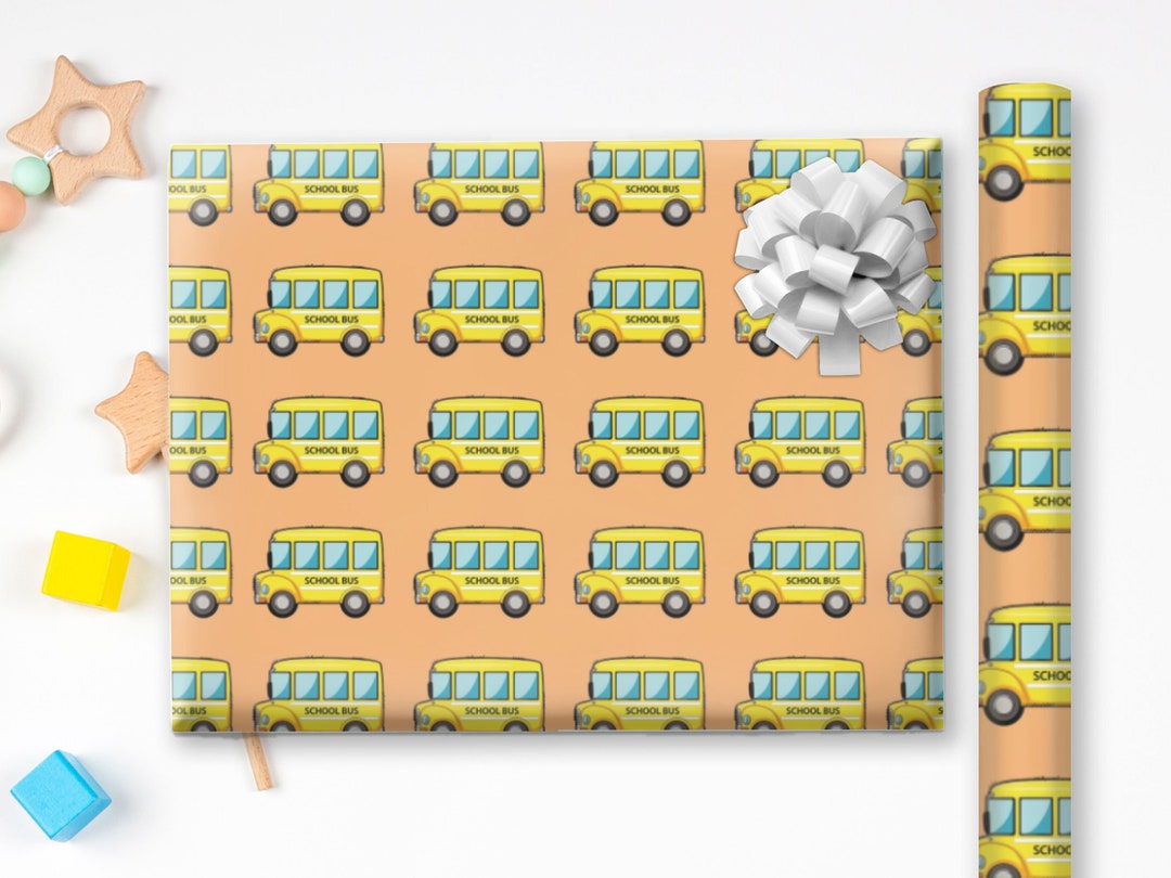 Wrapping Paper School Bus Wrapping Paper Roll 3 Available - Etsy