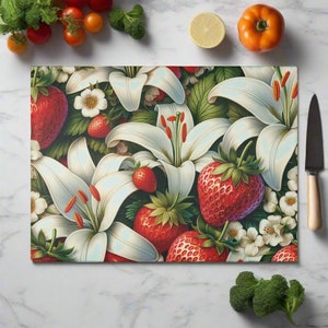 Strawberry Glass Cutting Board: Stylish Durability for Every Kitchen!
