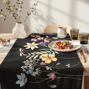 Wildflower Table Runner: Boho Farmhouse Spring & Summer Decor