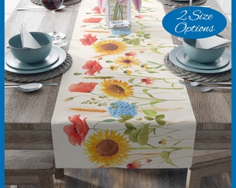 Sunshine Bee Harvest Table Runner | Cotton or Polyester | 2 Sizes