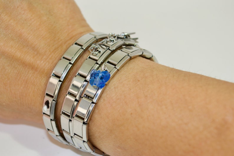 Charm starter bracelets - 9mm classic high-quality Italian charm bracelets. Stainless Steel. Custom jewelry Friendship Gifts