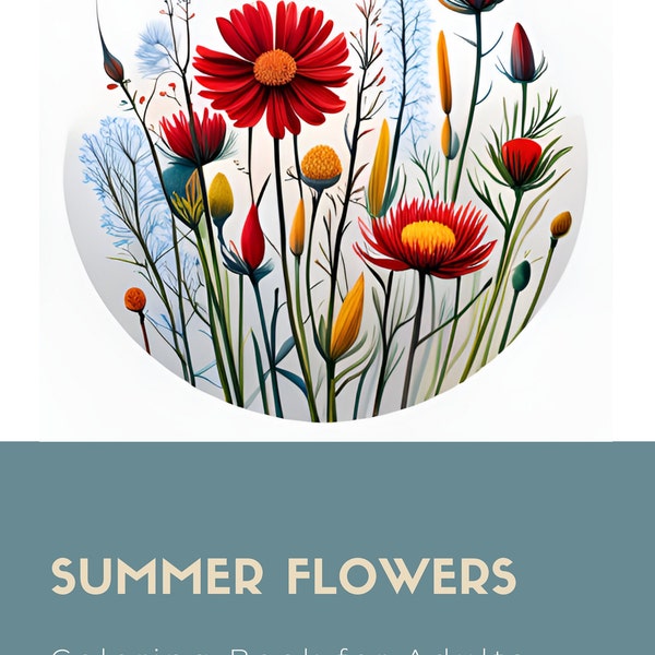 Coloring Book Summer Flowers for Everyone - digital