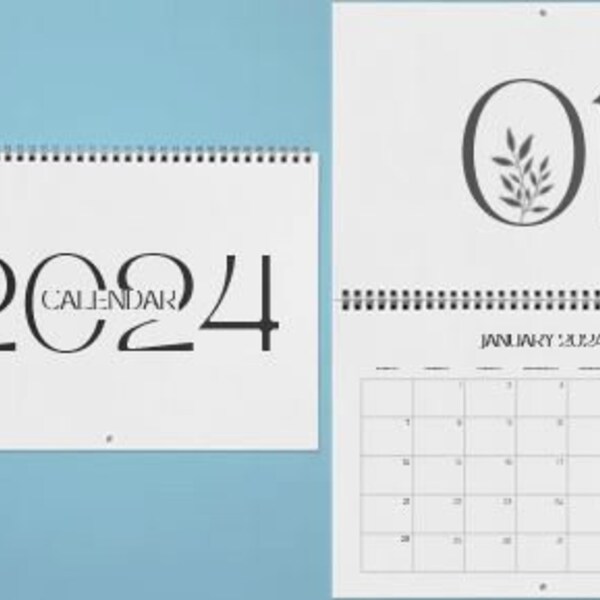 Monthly Calendar 2024, Daily Planner - Digitaler Download