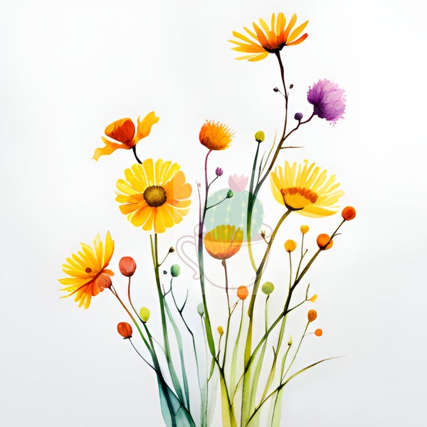 Wildflower Watercolor Print - Digitaler Download