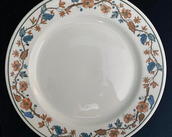 中国　新渡　青花梅図　中皿　五枚　時代箱　D　R3722 中国 新渡 青花梅図 中皿 五枚 時代箱 D R3722