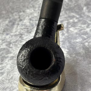 Vintage Scoop Sandblast Briar Pipe – Imported Italian Briar Tobacco Pipe with Rustic Finish – Collectible Mid-Century Pipe